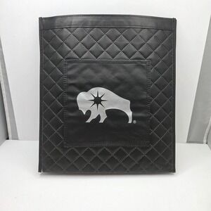 Buffalo Games Tote Bag Quilted Reusable Shopping Grocery Black Silver Logo Large
